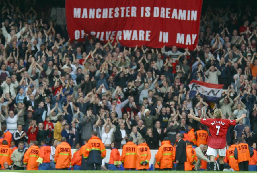 I festeggiamenti per la conquista dello scudetto col Manchester United, il 27 aprile 2003. (Reuters)